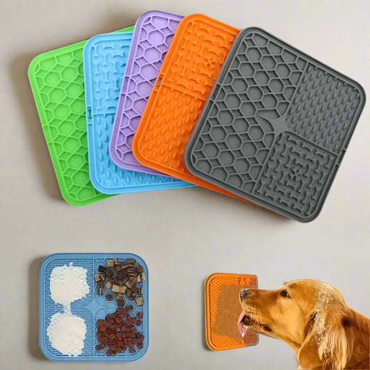 Pet Lick Mat for Dogs | Silicone Slow Feeder Plate